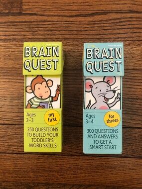 Brain Quest Question & Answer Cards, My First (Ages 2-3) & For Threes (Ages 3-4)